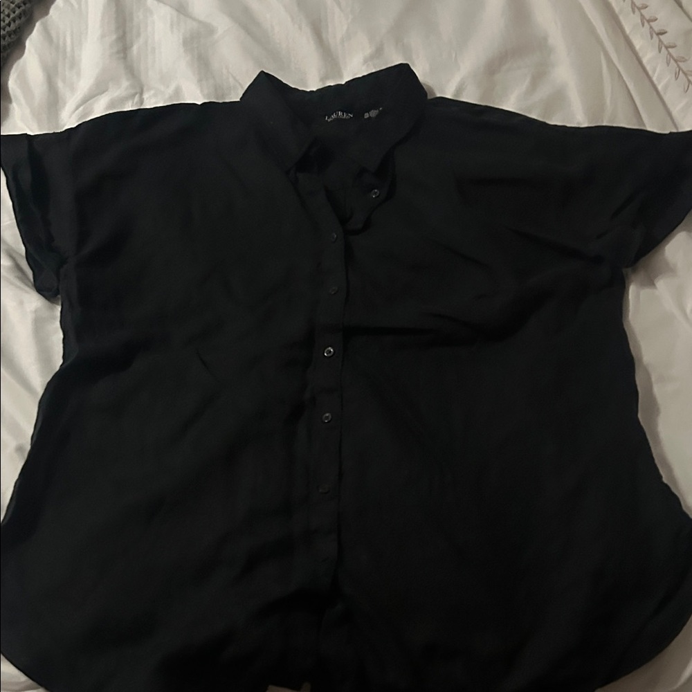 Linen Black Short Sleeve Shirt